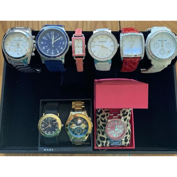 Lot of 9 Designer Watches Coach, Marc Jacobs, Swarovski & More- All Not Working - Picture 1 of 13